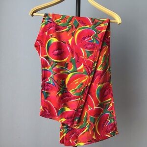Vintage high waist wide leg tropical print rayon pants